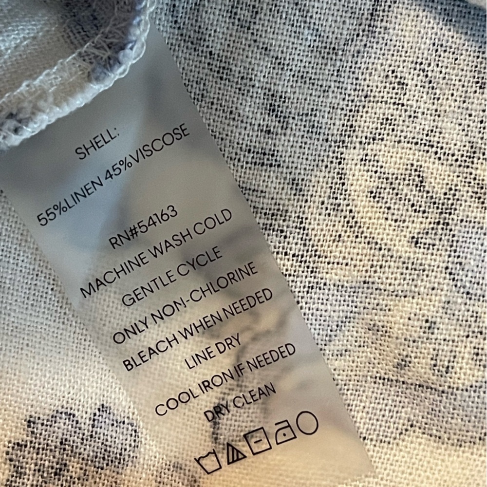 Tommy Hilfiger Purple White Floral provincial paisley Linen Dress linen viscose - Picture 6 of 6